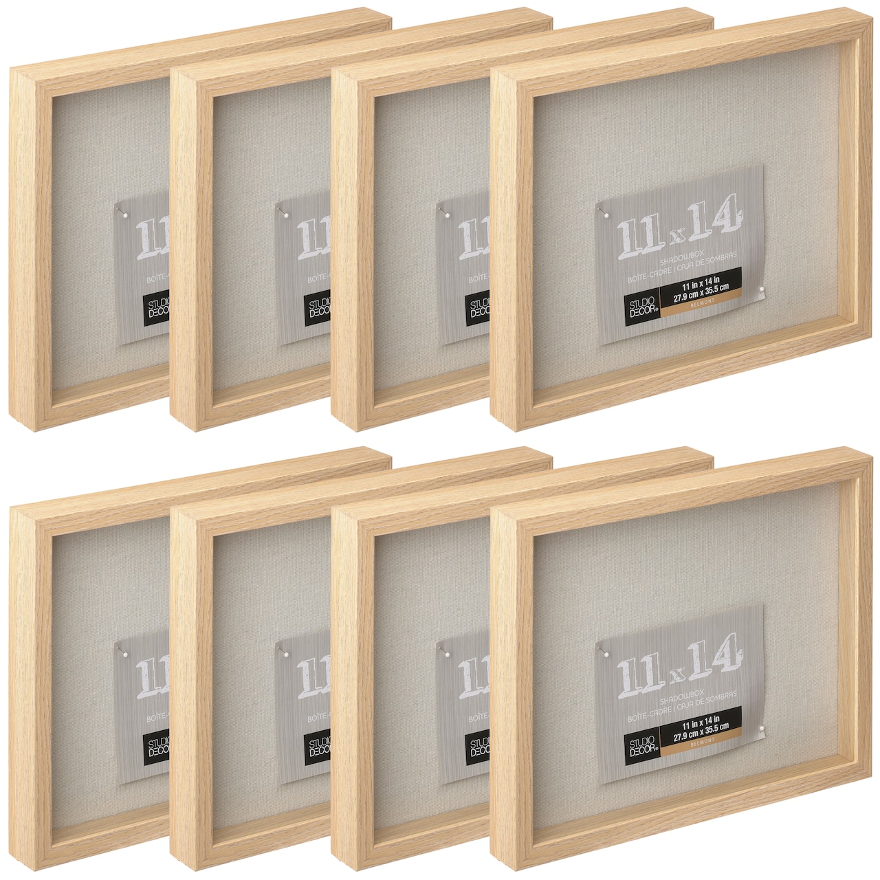 8 Pack: Blonde Belmont 11" x 14" Shadowbox by Studio Décor®